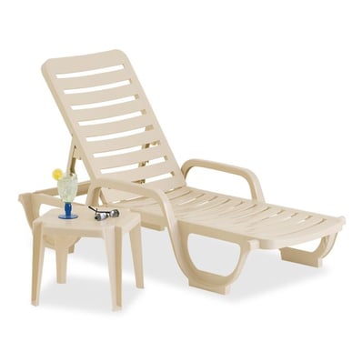 Bahia Stacking Adjustable Chaise Lounge, Sand Pack of 2 US031066