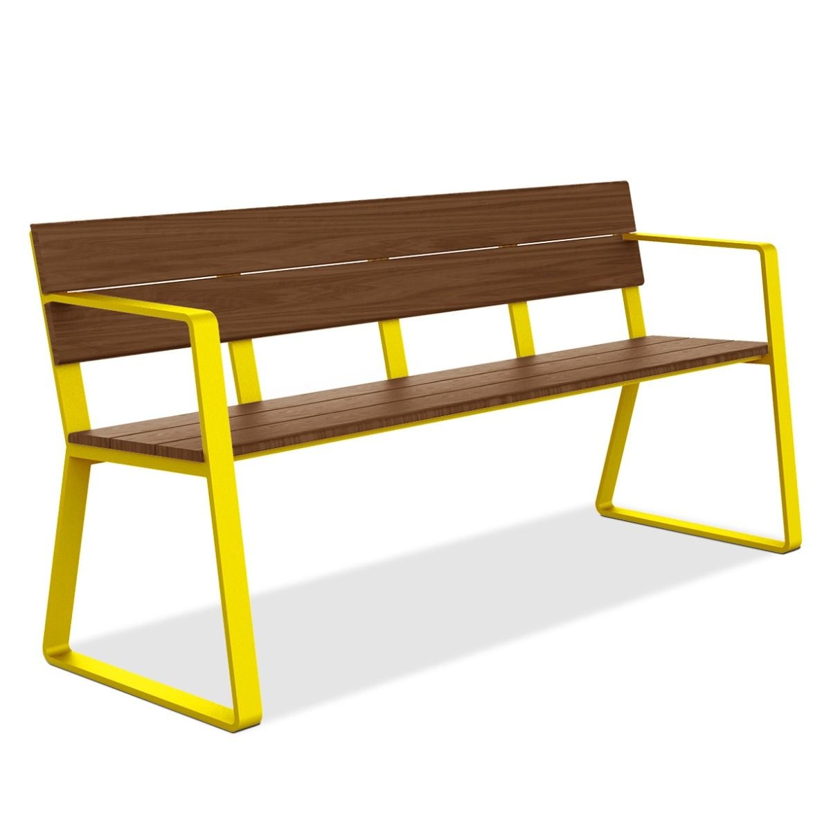 Anova Vibe 5 1/2' Recycled Plastic Contour Bench with Armrests