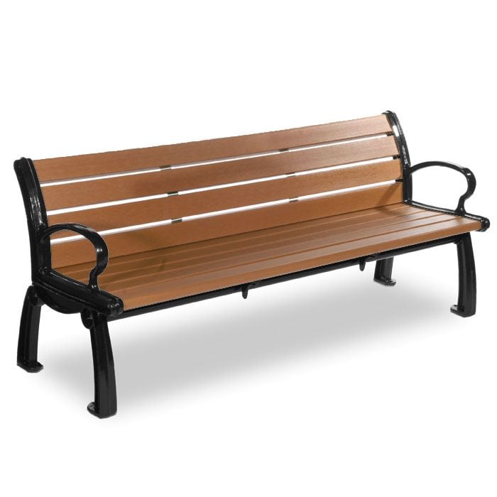 Heritage 6' Recycled Plastic Bench with Cast Aluminum Frames | PB6_HER