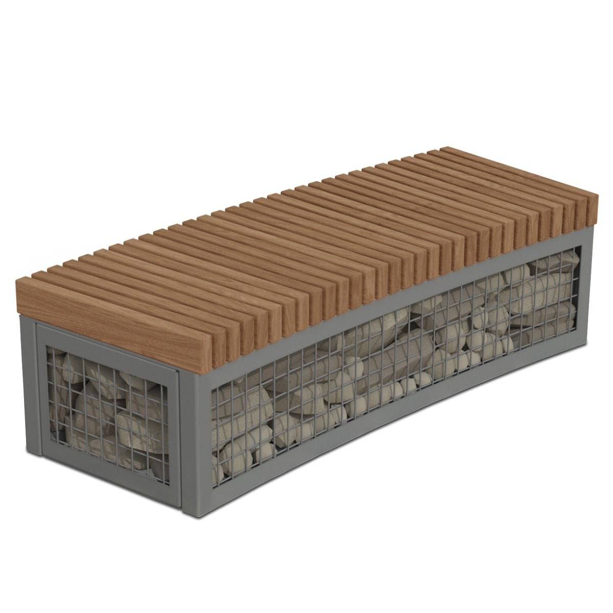 Anova Canyon Edge Thermory Gabion-Style R26' Curved Bench | CE18C26T