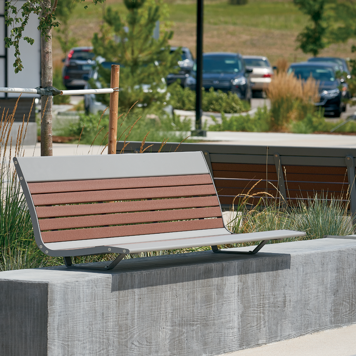 Anova Allure Recycled Plastic 6' Contour Bench, Wall Mount | AL1980WR