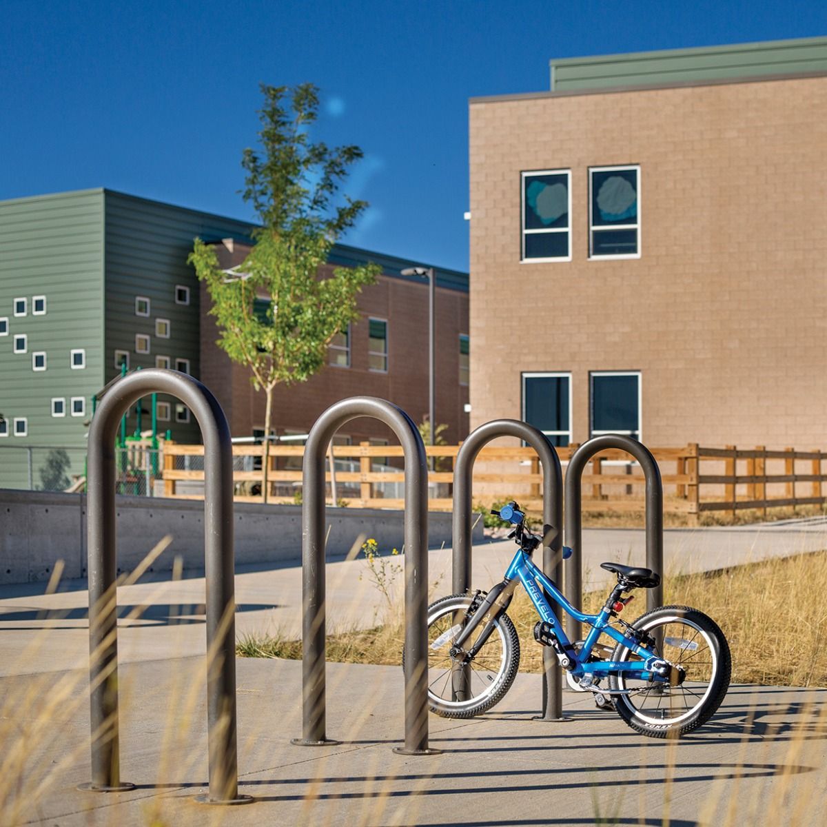 Aaa Ribbon Rack Bike Racks Anova Streetside 3-Bike/1-Loop Bike Rack, Powder Coated, Surface Mount ...