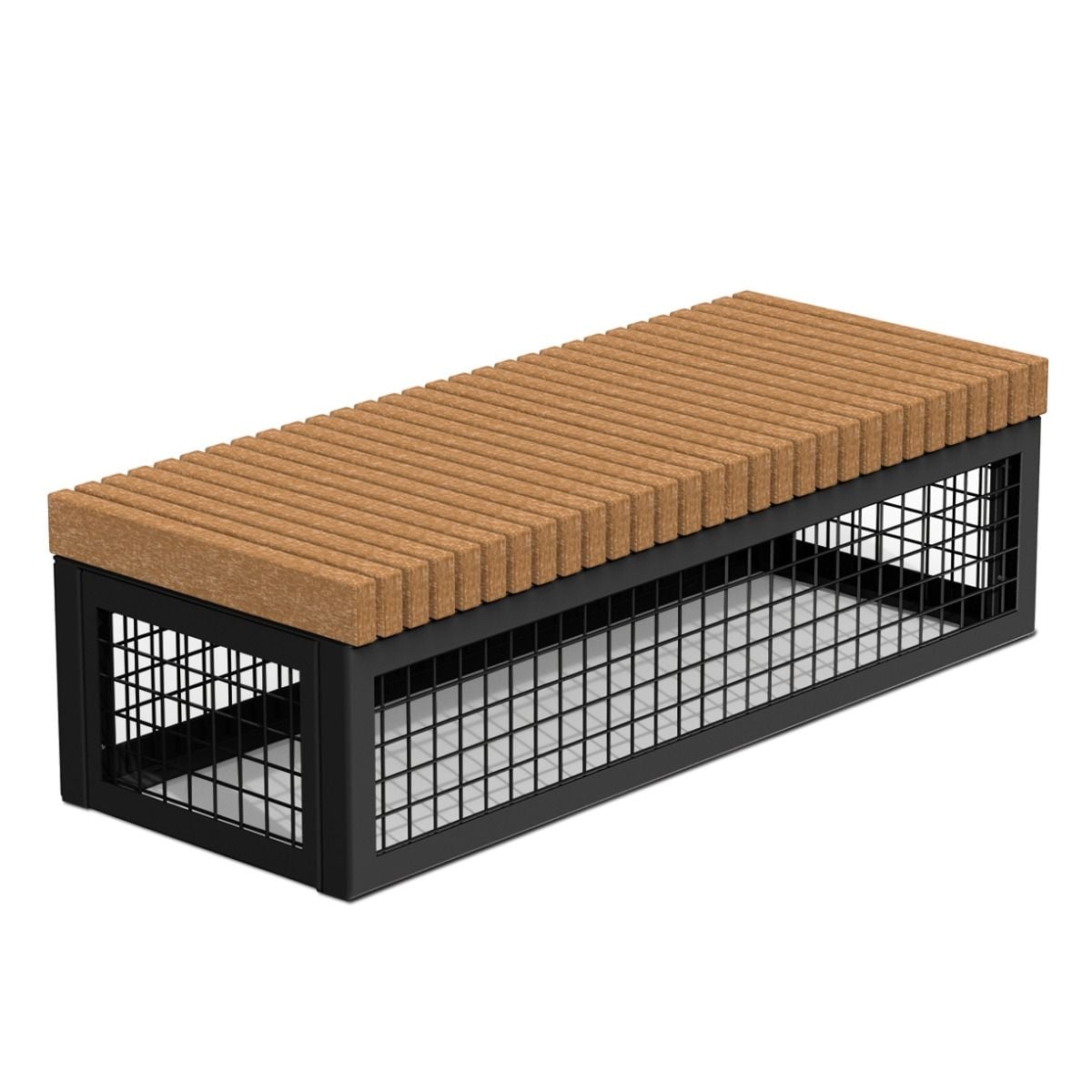 Anova Canyon Edge Thermory Gabion-Style R26' Curved Bench | CE18C26T