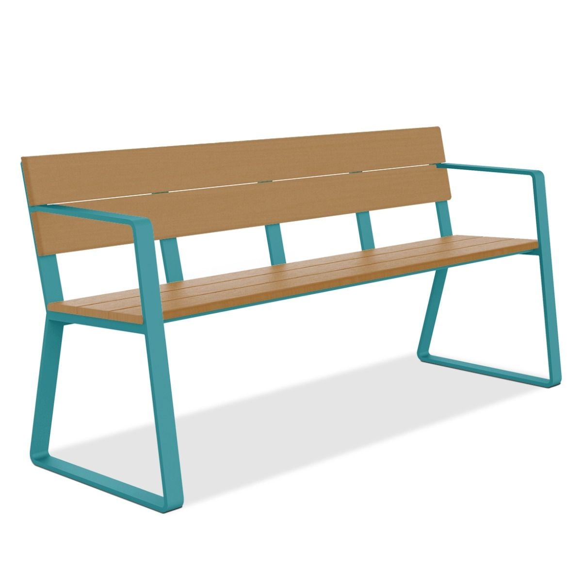 Anova Vibe 5 1/2' Recycled Plastic Contour Bench with Armrests
