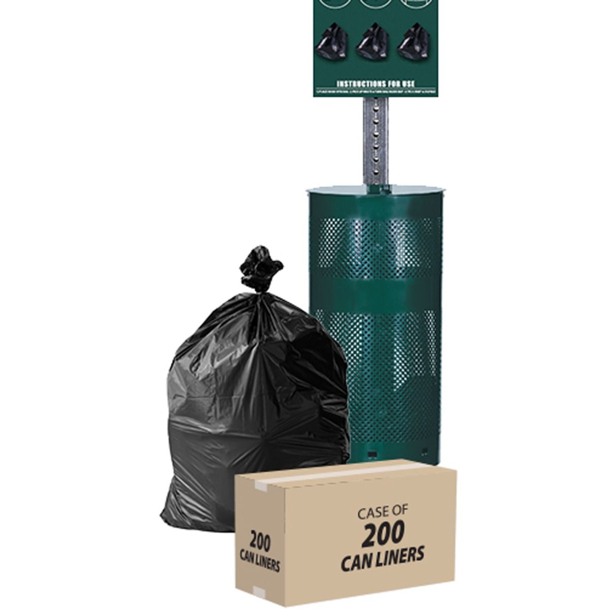 Dog Waste Receptacle Heavy Duty Liner Bags Case of 200 Liners D002