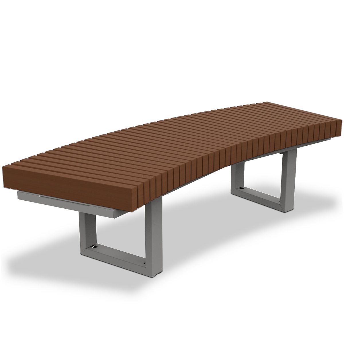Anova Infinity 2' Curved 1230 Recycled Plastic Bench, Powder Coat