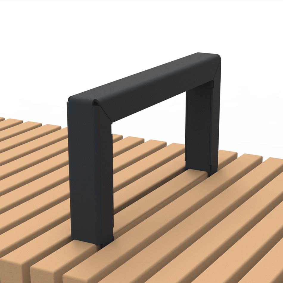 Bench Arm Anova Infinity Steel Armrest for 2' Wide Flat Benches, Powder Coated ...