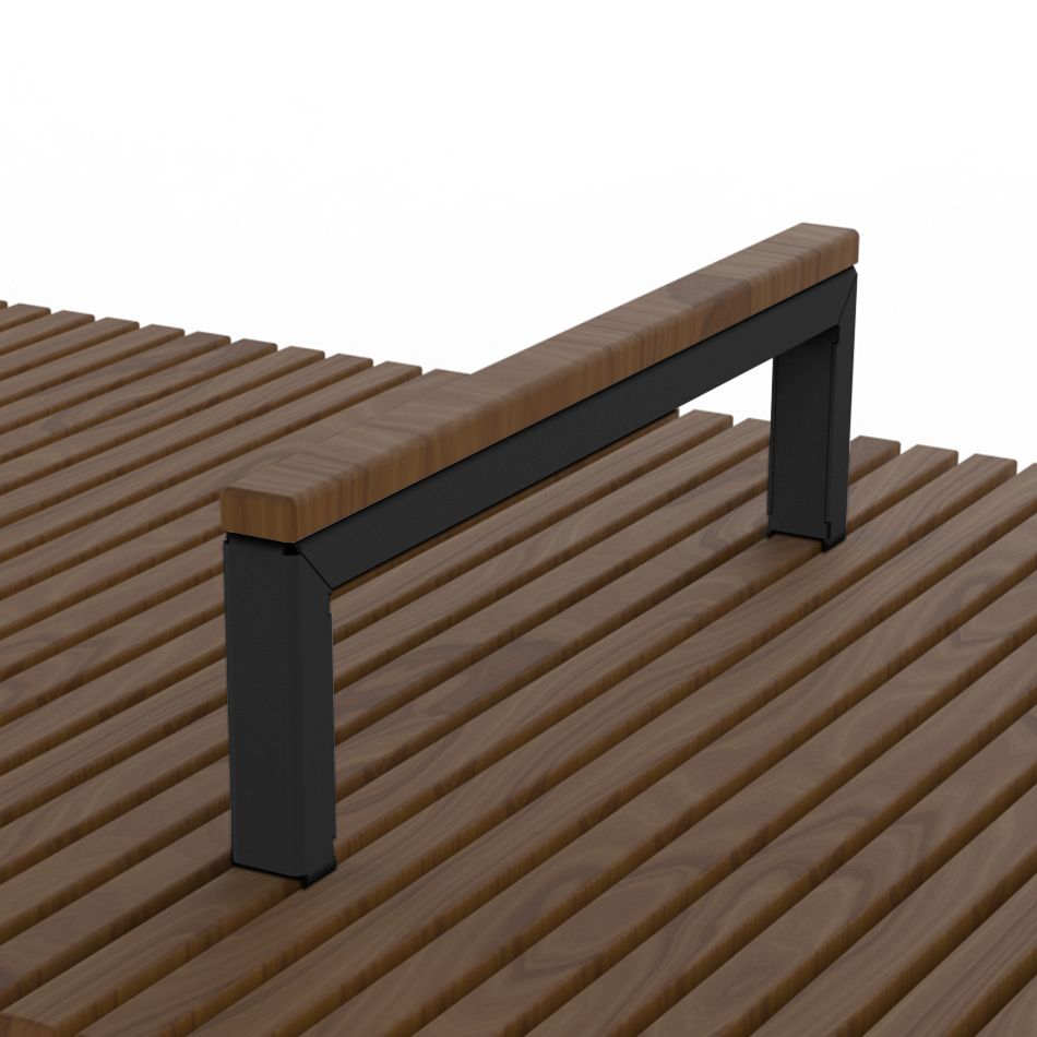 Anova Infinity Steel Armrest with Thermory Cap for 4' Wide Flat
