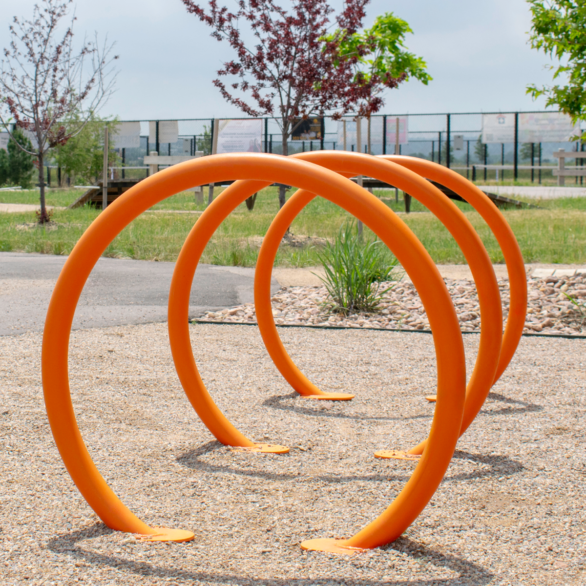 Anova Tandem Circle Powder Coated Bike Rack, Inground Mount | CIRCLEBRING