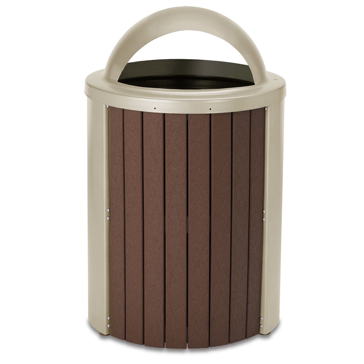 Anova Madison 35 Gallon Recycled Plastic Receptacle, Open Hood Top