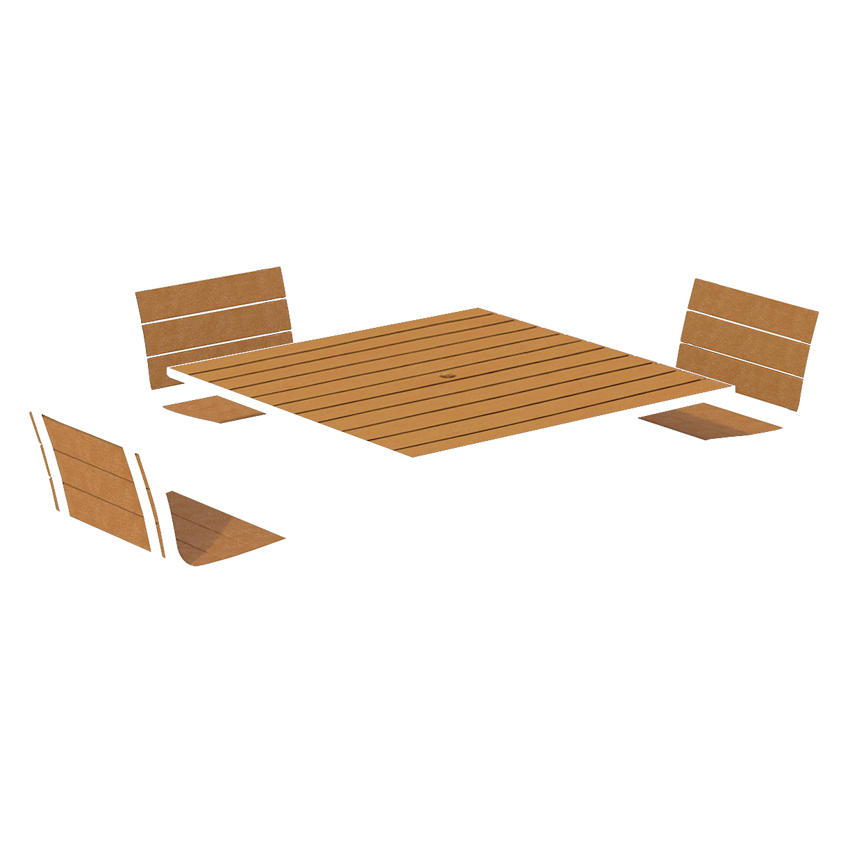 Anova Beacon Hill Recycled Plastic ADA Table, 3 Swivel Seats